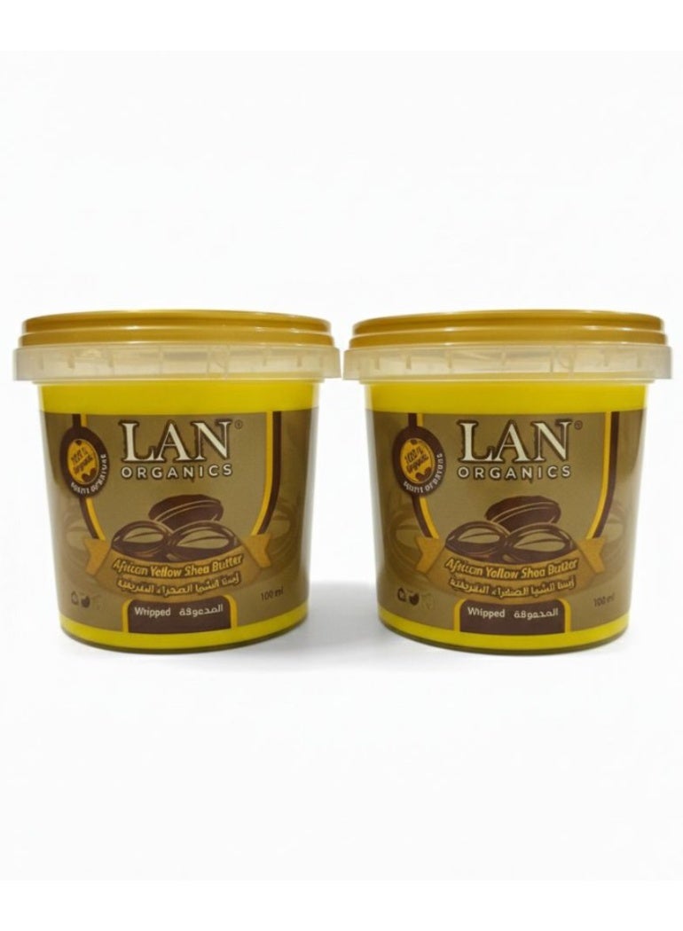 لان اورجنيك قطعتين من زبدة الشيا الصفراء الأفريقية - 100 مل - Image 2